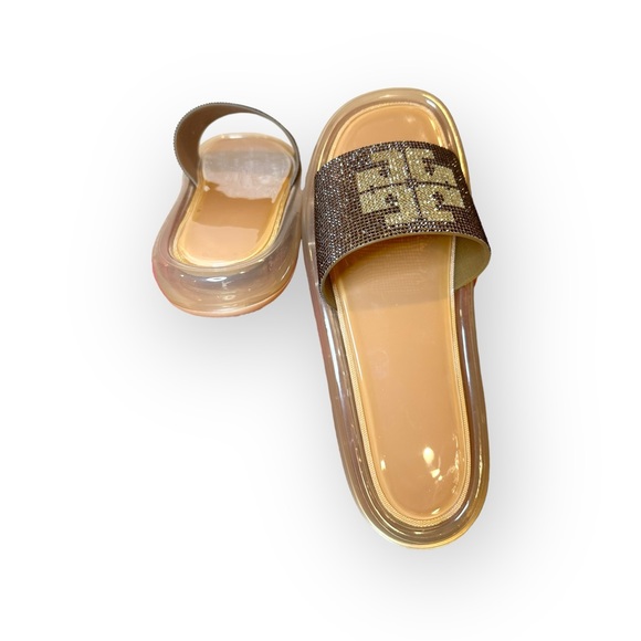 Tory Burch Crystal Bubble Jelly Slide Sandal in Clay/ Peanut Size 11 - Picture 5 of 8